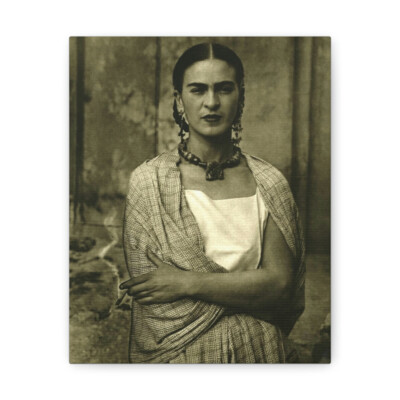 Frida Kahlo Photo on Canvas, Mexican Surrealist Artist, Latin Art Gallery Wraps
