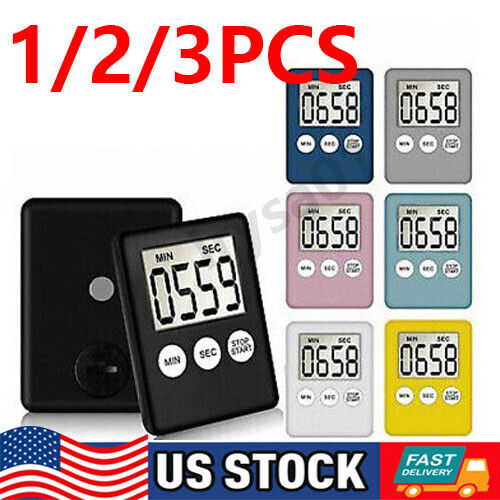 Large LCD Digital Kitchen Cooking Timer Count-Down Up Clock Loud Alarm Magnetic - Picture 1 of 16