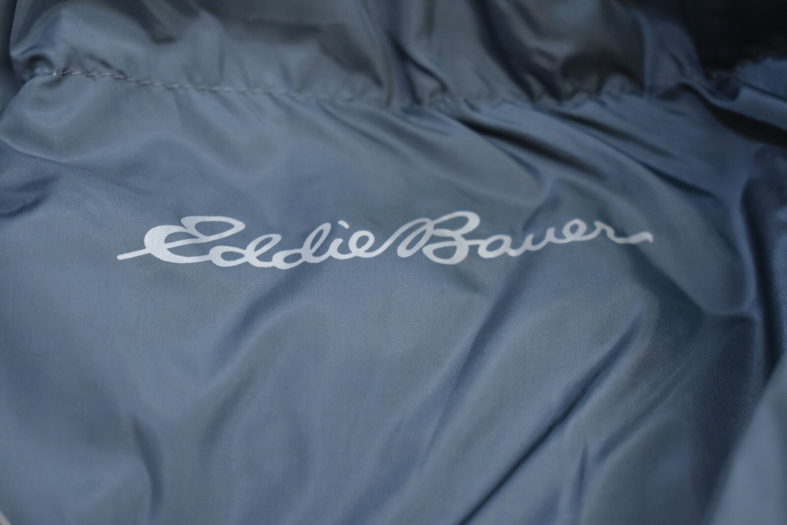 Eddie Bauer Wide Channel Hooded Down Jacket Full Zip Dark Gray Coat Mens 2XL