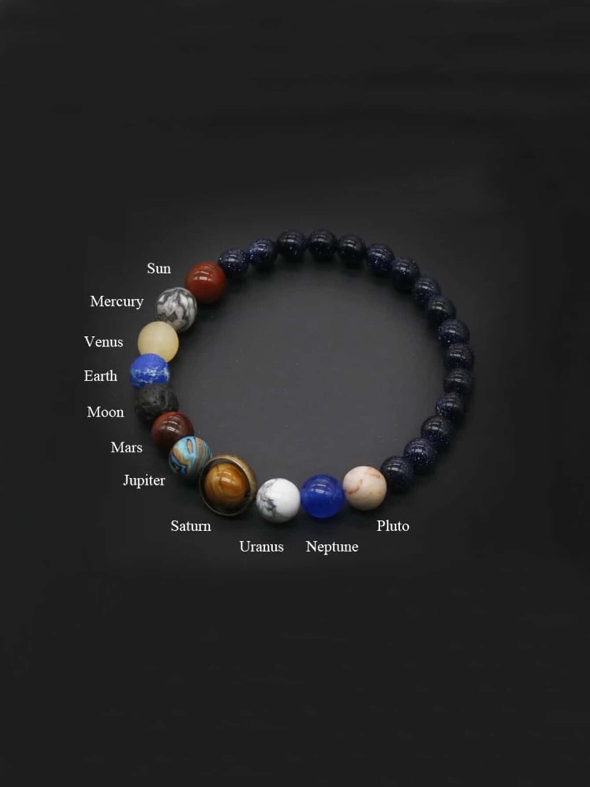 Eight Planets Beaded Bracelet Men's Natural Stone Cosmic Yoga Chakra Bracelet