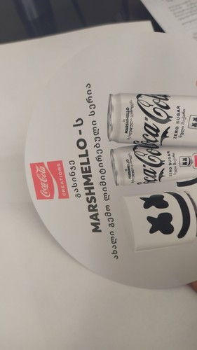 COCA COLA MARKETING Marshmello DISPLAY STiCKER 2022 Ultra Rare Georgian edition - Picture 4 of 6