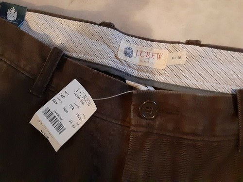 NEW J Crew Mens 2 Pair Khaki Regular Fit, Brown Relaxed Fit. Both Size 34/30. - Picture 3 of 12