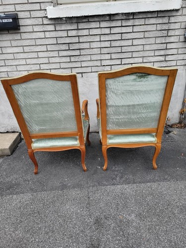 19th century country French pair of living room chairs completely refurbished - Picture 7 of 12