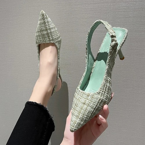 Slingbacks High Heel Pump Women Pointed Toe Party Shoe Summer Thin Heeled Sandal - Picture 14 of 25
