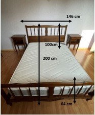Ensemble lit 2 personnes ; cadre +sommier et matelas 140 cm x 190 cm quasi neufs