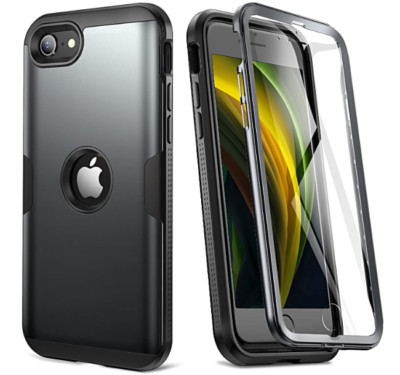 iPhone SE 2. Generation Hülle 360 & integrierter Displayschutz Youmaker Schwarz