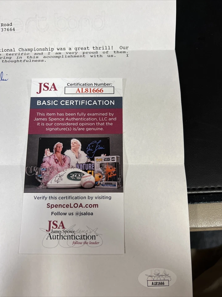 Mike Krzyzewski Signed National Championship Signed Letter JSA Duke Blue Devils - Image 2 of 3