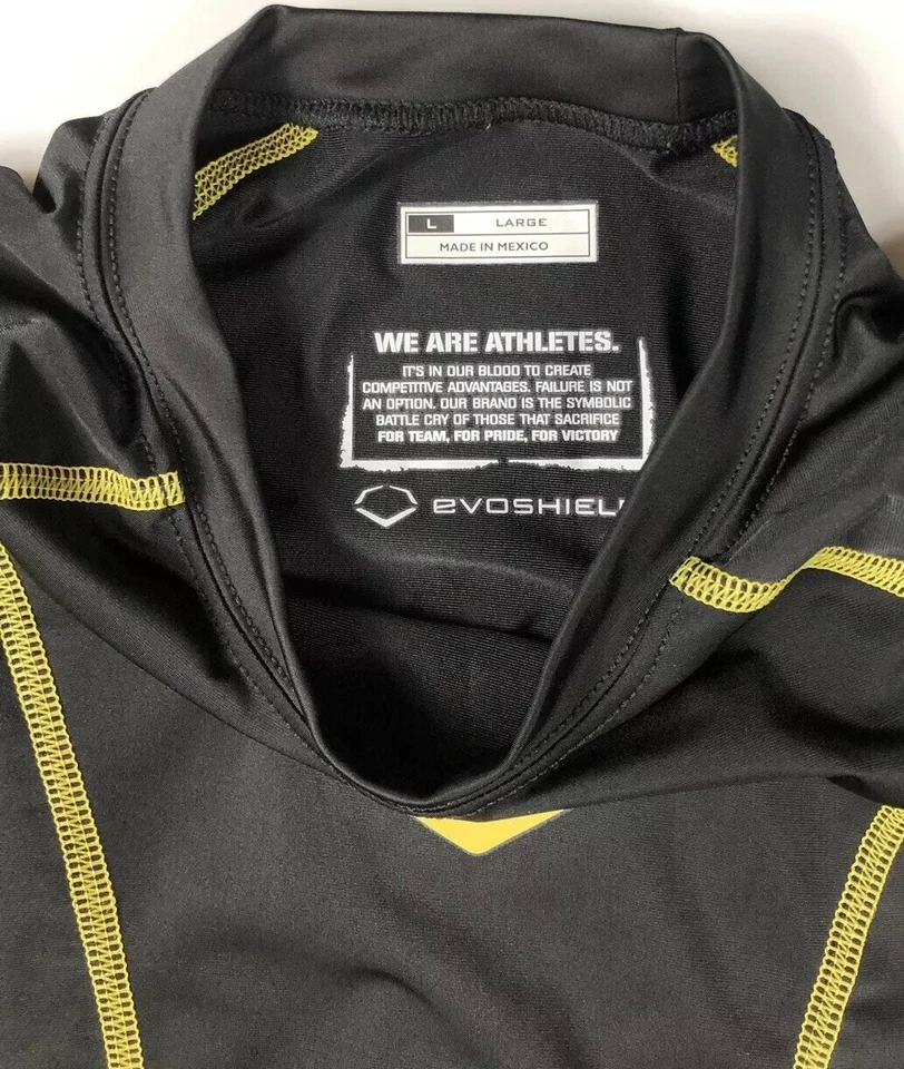 Camisa atlética de fútbol acolchada HybridPro grande negra ajustada EVOSHIELD para hombre usada en excelente estado Foto 3 de 4