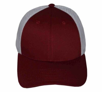 Decky Low Crown Mesh Trucker Cap Cardinal White