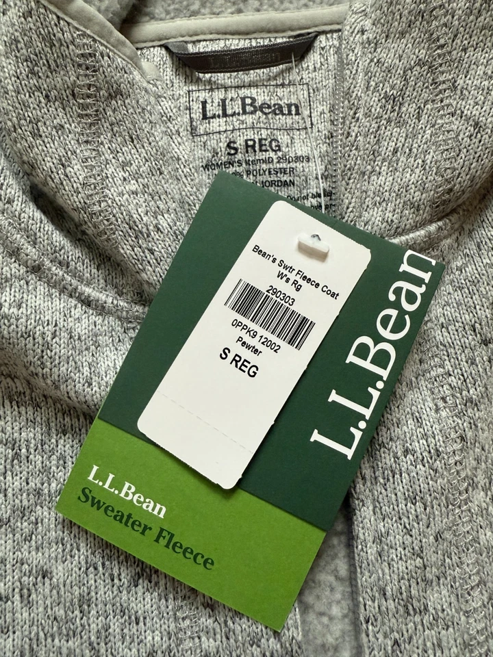 L.L.Bean Sweater Fleece Coat Pewter - W's S NWT - Image 2 of 4