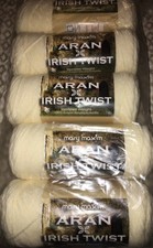 5Pk Mary Maxim 157-006 Aran Irish Twist Yarn-Aran