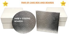 White Cake Boxes with Boards 8" 10" 12" 14" 16" Inch(3MM V Strong Board) Parties