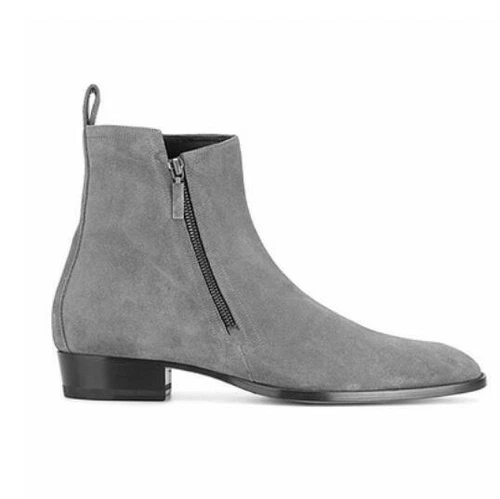 Hombres Botines Cuero Gamuza Real Montar Cremallera Lateral Zapatos de Parte Superior Alta - Imagen 12 de 19