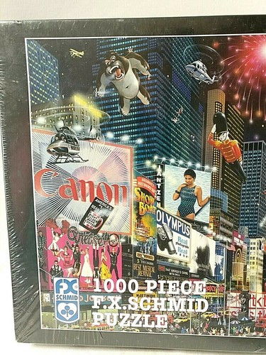 NYC Iconic Billboards TIMES SQUARE PARADE Puzzle Alexander Chen SEALED 1000 Pc - Picture 2 of 9