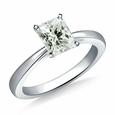 Solitärring 4+ kt fast weißer strahlender Moissanit Diamant 925 Sterlingsilber