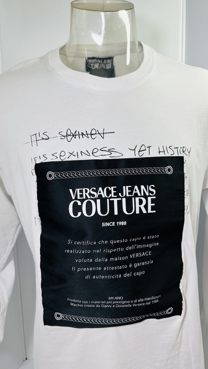 Versace Jeans Couture Logo Print Long Sleeve T-Shirt Size M | eBay