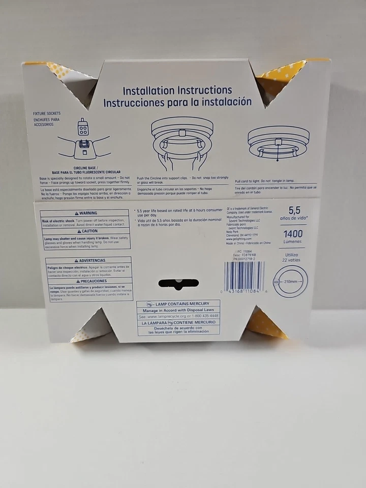 GE 11084 Circline Kitchen/Bath Appliance Fluorescent Light Bulb, 22 Watt - - Image 2 of 2