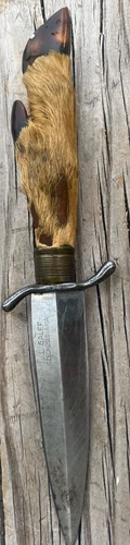 VERY RARE J.L. GALEF, CZECHOSLOVAKIA WW1 DEER FOOT TRENCH KNIFE / DIRK DAGGER