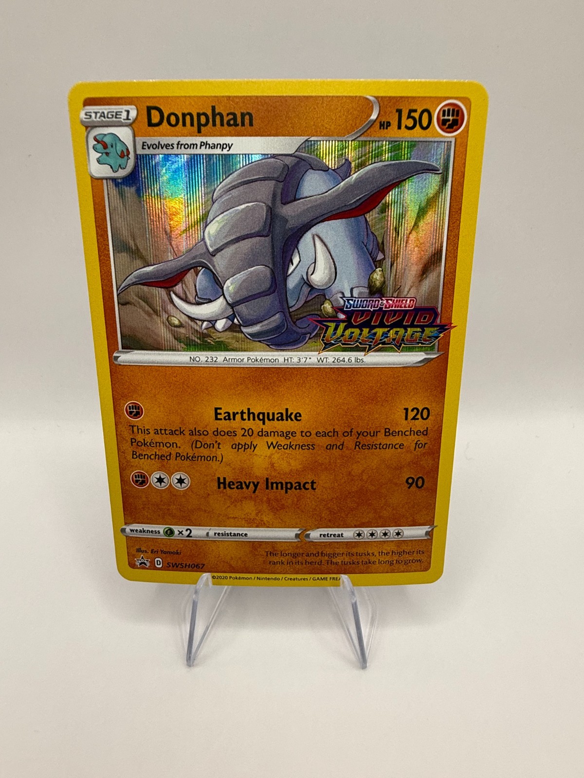 Pokemon Card Donphan SWSH067 Black Star Promo STAMPED Vivid Voltage Near Mint