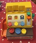 Vintage 1974 Fisher Price Toy Cash Register Complete + 3 Coins Bell Works