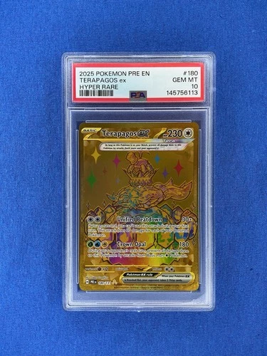 2025 POKEMON PRE EN-PRISMATIC EVOLUTIONS HYPER RARE #180 TERAPAGOS EX PSA 10