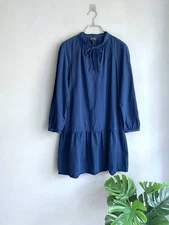 A.P.C. Rue Madame Paris Natalia Cotton-Blend Blue Mini Dress, Size 38 / M