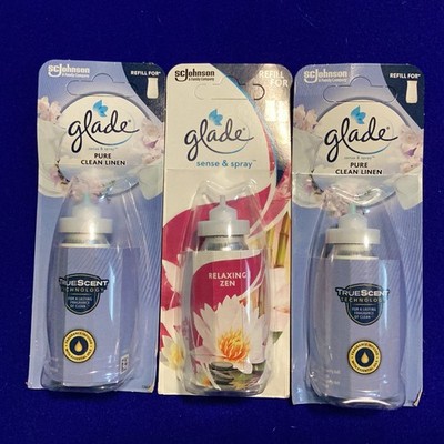3x Glade Sense & Spray Nachfüller Clean Linen +1 - 18ml Bewegungssensor Lufterfrischer