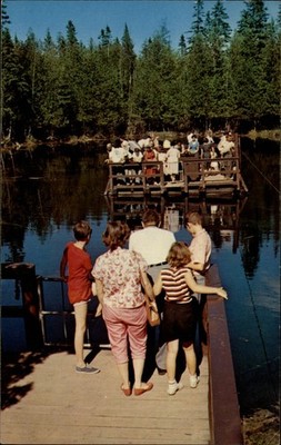 Michigan Manistique Kitch-Iti-Kippi Big Springs ferry ~ postcard sku851