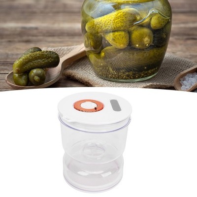 Pickle Jar With Strainer Flip Fork Date Record Hourglass Tight Sealing Dry SET