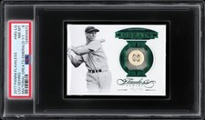 2017 Lou Gehrig True 1/1 Game Used BUTTON Flawless Material Greats Emerald PSA 8