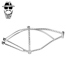 ORIGINAL LOWRIDER 26" Vintage Hexagon Square Twisted Steel Cruiser Frame Chrome.