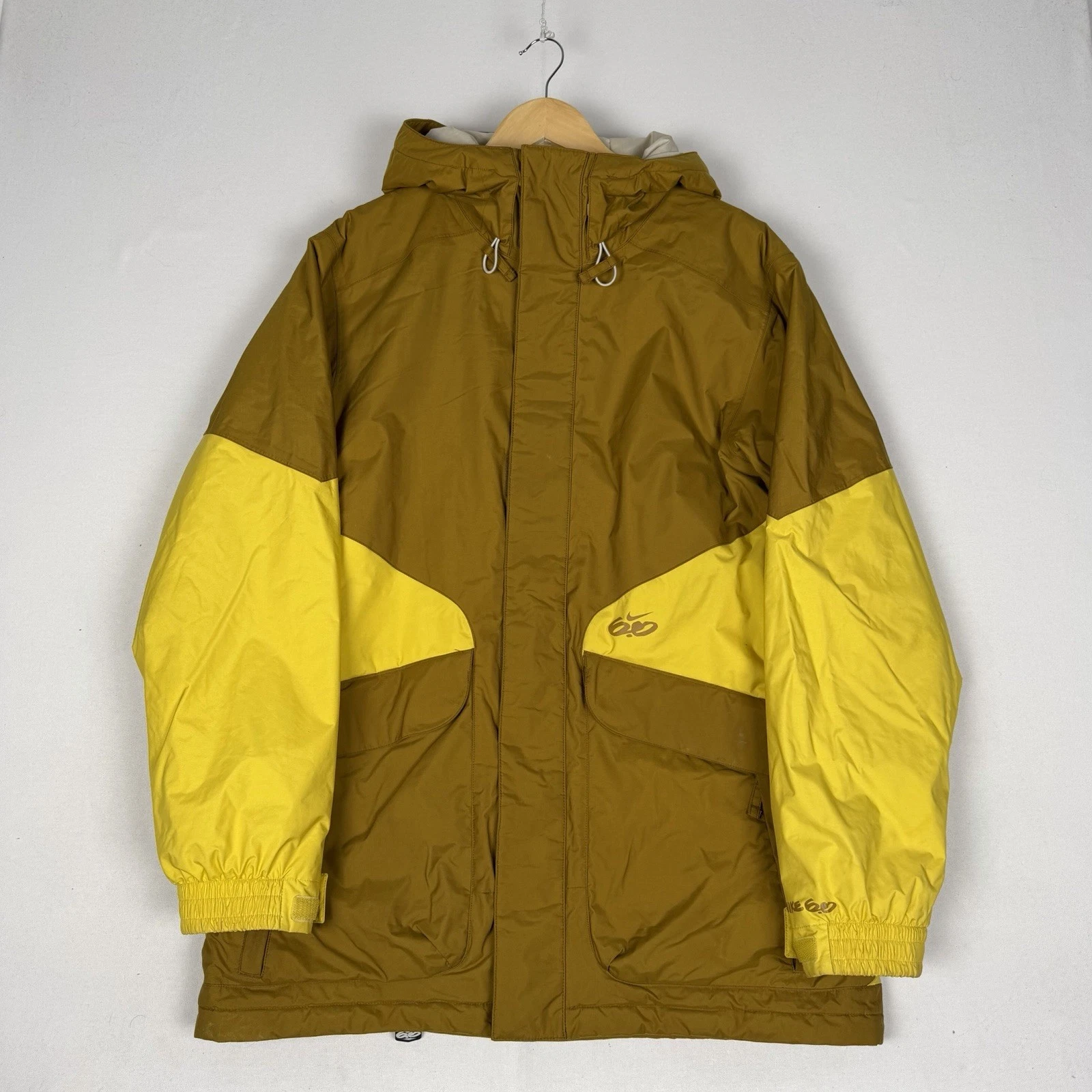 Nike 6.0 Snowboard Ski Jacket Storm Fit Yellow Hooded 2011 Sample Y2K Men’s M