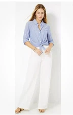 Lilly Pulitzer Deri Linen Palazzo Pants Resort White XL Summer NWT  New