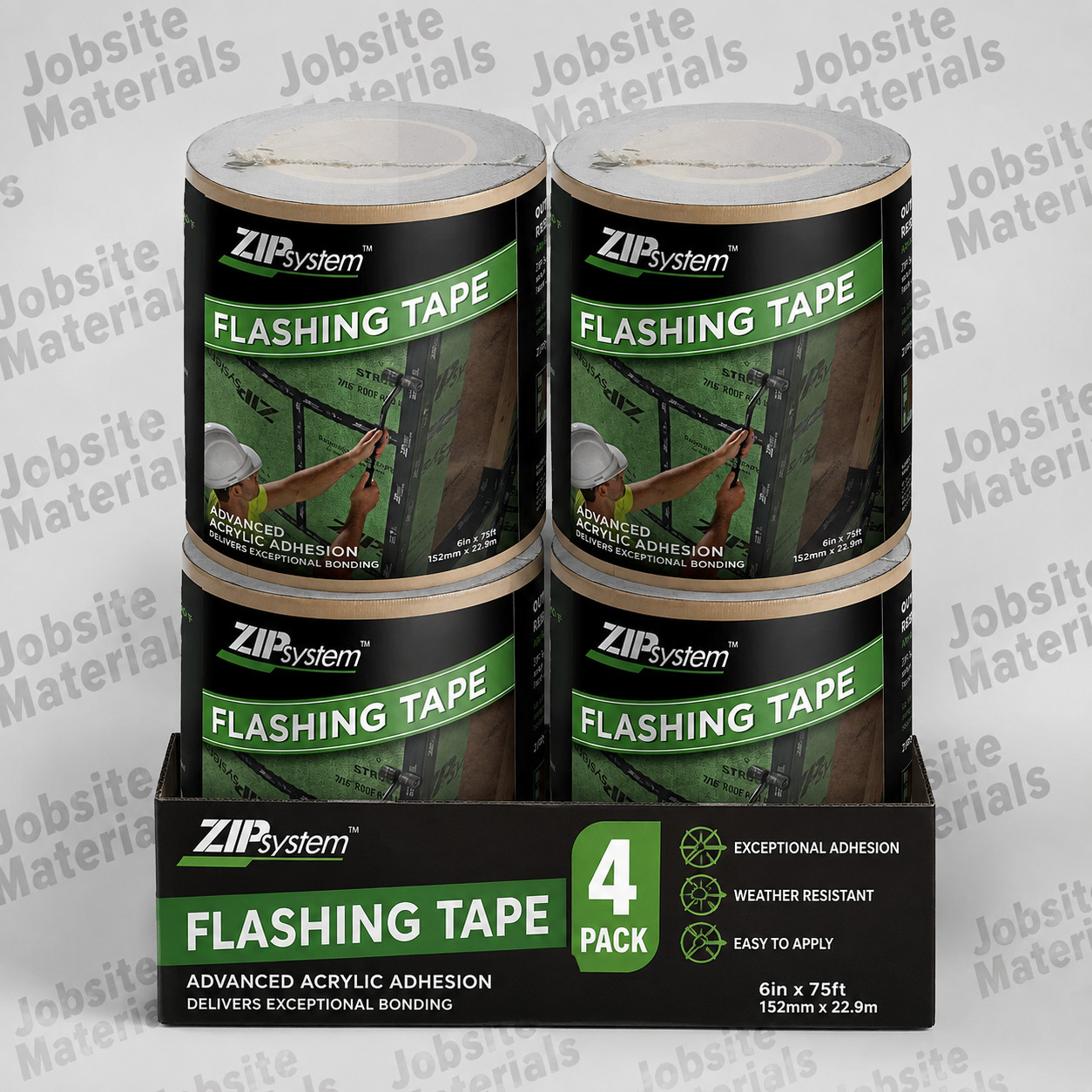 Lot 4 Huber ZIP System Flashing Tape | 6 inches x 75 feet | Self-Adhesive