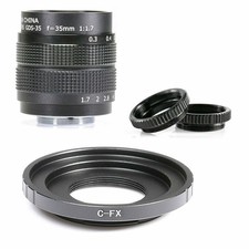 Fujian 35mm F/1.7 C mount 2/3" CCTV Lens for Fujifilm FX mount Camera XPro1 XA3
