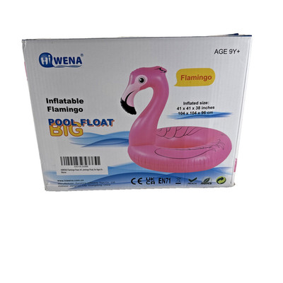 NEW IN BOX Pink Flamingo Inflatable Pool Float 41'' X 41'' X 38''