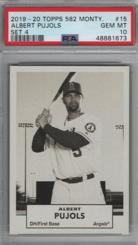 Albert Pujols 2019-2020 Topps Montgomery Set 4 # 15 PSA 10 Pop 3