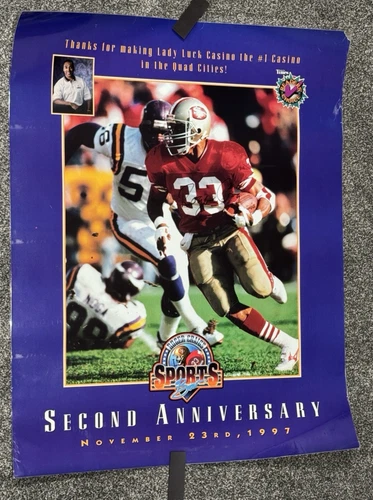Vtg Signed ROGER CRAIG Sports Bar San Francisco 49ers NFL Football Poster 28X22