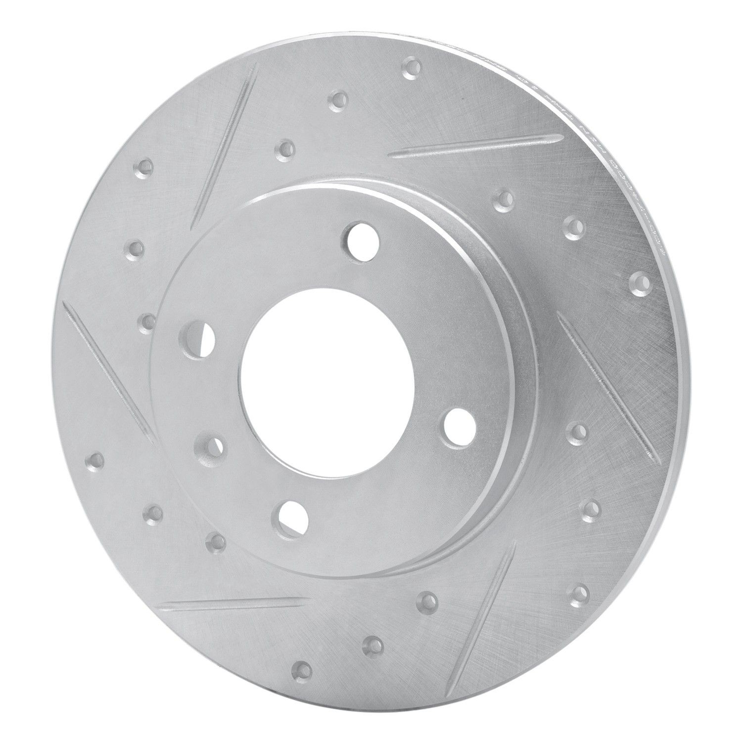 Dynamic Friction 631-74000L DFC Brake Rotor - Drilled and Slotted - Silver