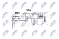 Gelenksatz Antriebswelle NTY NPZ-DA-015 FüR Daihatsu Terios J122 4WD J100 J102