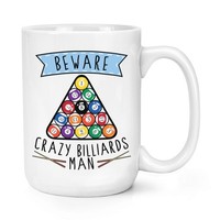 Beware VerrüCkte Billard Mann 426Ml Groß Becher Tasse - Lustig Groß