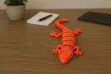 🦎 3D Printed Articulated Gecko – Red & Green – Flexible Desk Toy / Fi