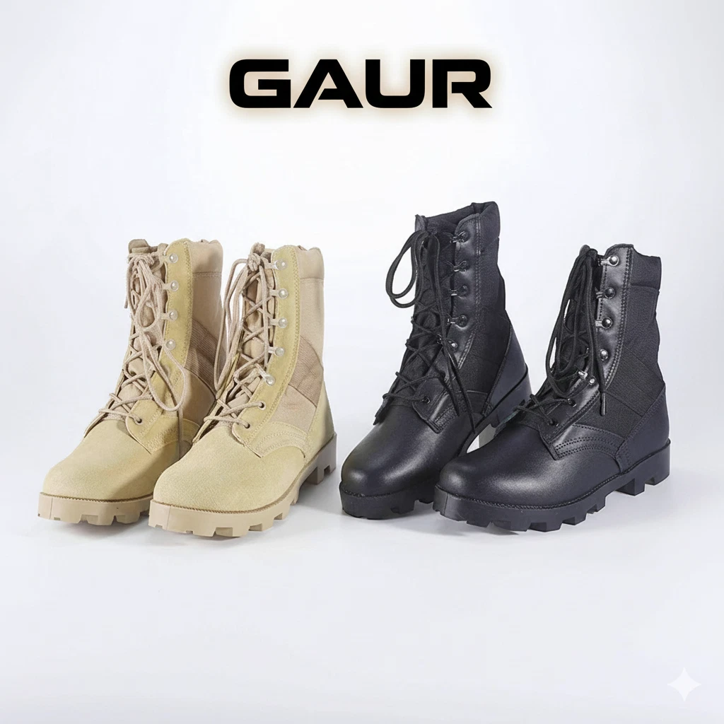 Mens Tactical Jungle Hiking Leather Canvas Boots Panama Sole with side Zipper
Opens in a new window