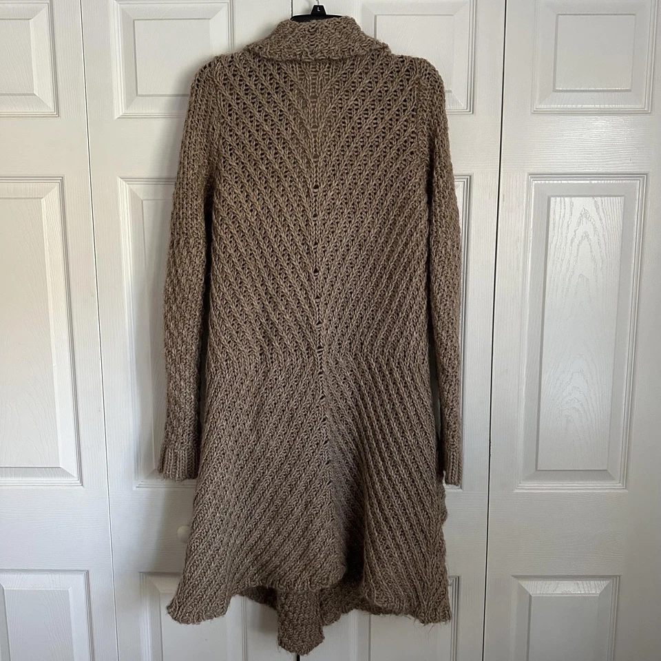 Suéter Free People Mujer Grande Marrón Largo Tejido Cárdigan Abrigo Alpaca Grueso Foto 2 de 4