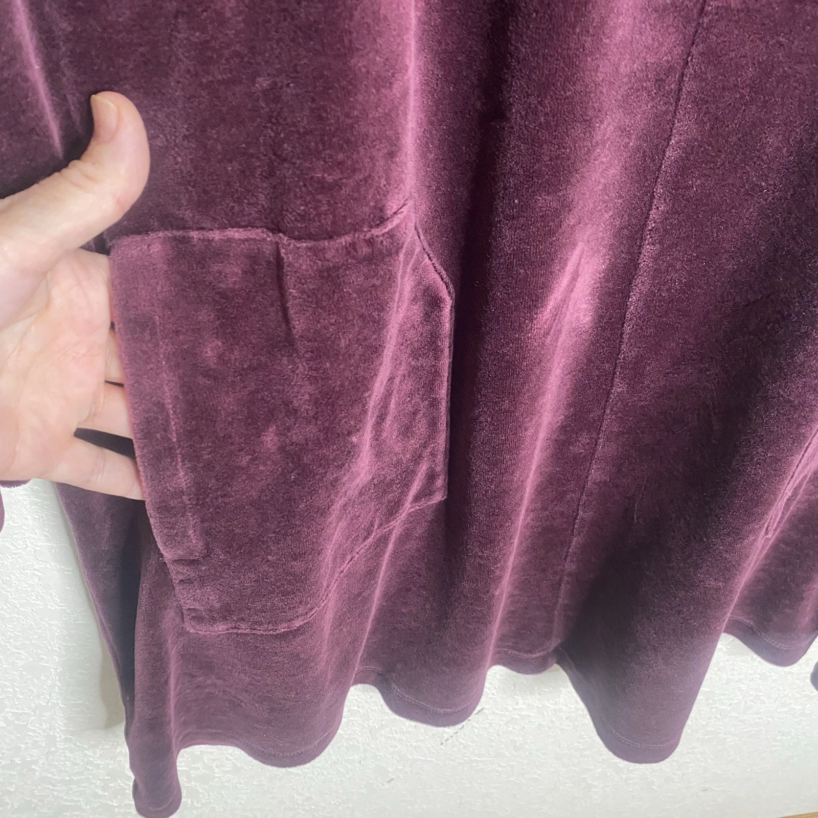 VETEMENTS Abito donna puro velluto Jill taglia XL Pima cotone peluche velluto tasche a cambio