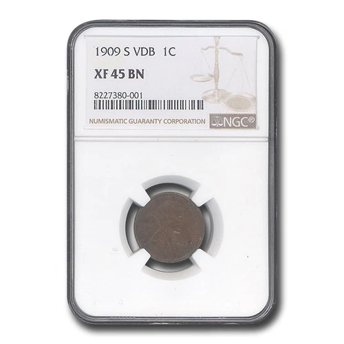 1909-S VDB Lincoln Cent XF-45 NGC (Brown)