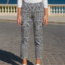 Tory Burch Acoma Geo Coastal Print Cotton Jeans Size 28