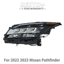 LED+Halogen Headlight Left/LH Chrome Bezel Front New For Nissan Pathfinder 22-23