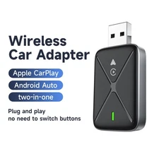 2-in-1 Wireless CarPlay Android Auto Adapter Converter