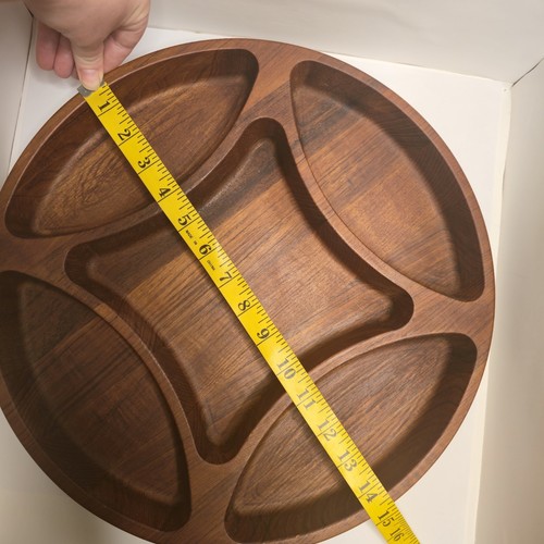Vintage MCM Dansk IHQ Teak Wood Divided Serving Tray 5 Sections *Flaw - Picture 7 of 7